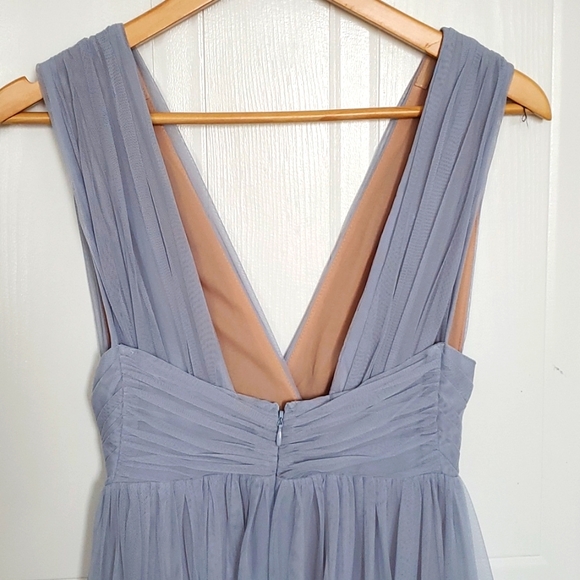 Light blue, floor length mesh dress - Picture 4 of 7